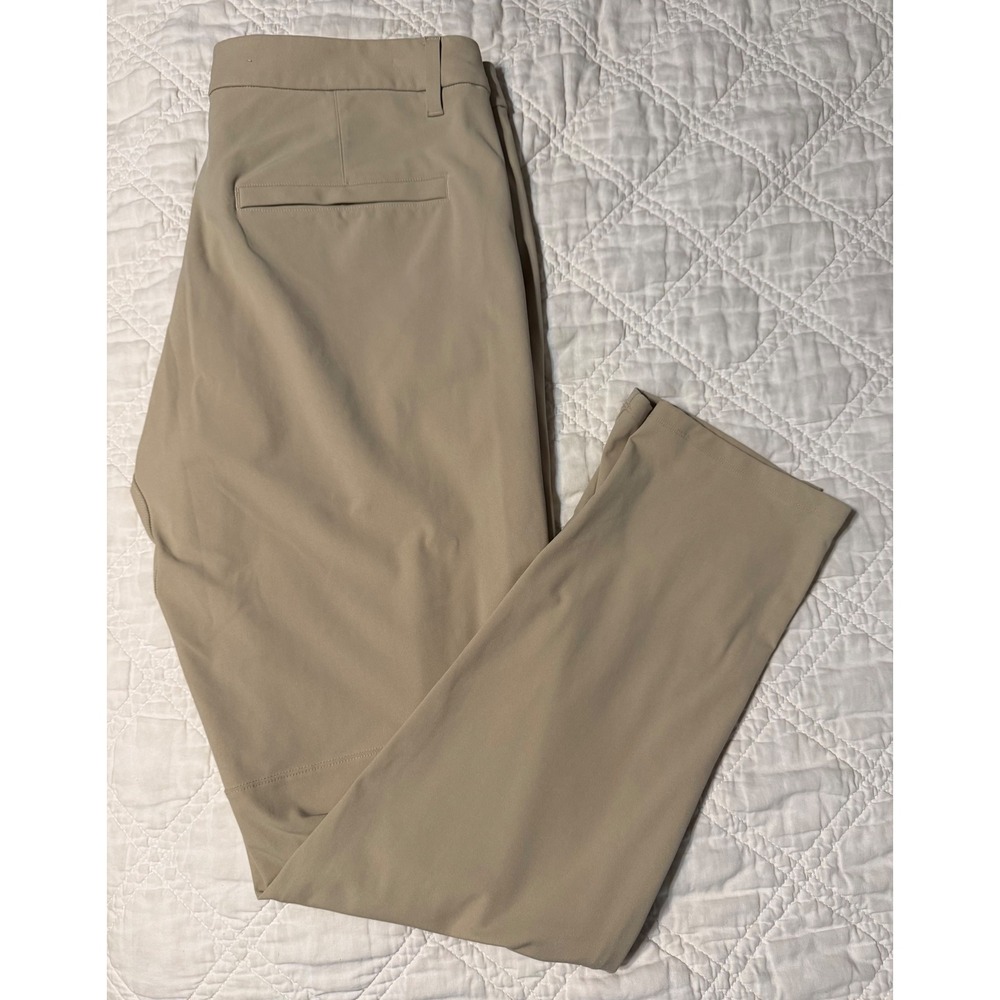 Lululemon Commission Pants Mens 36 Khaki Tan Performance Stretch Trousers